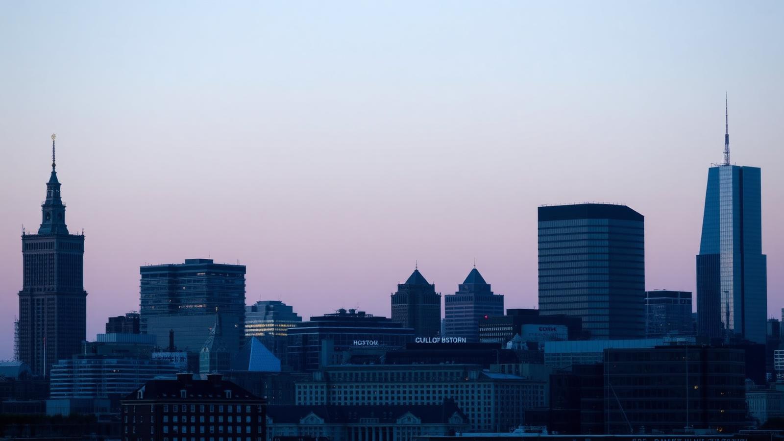 Boston skyline at dusk