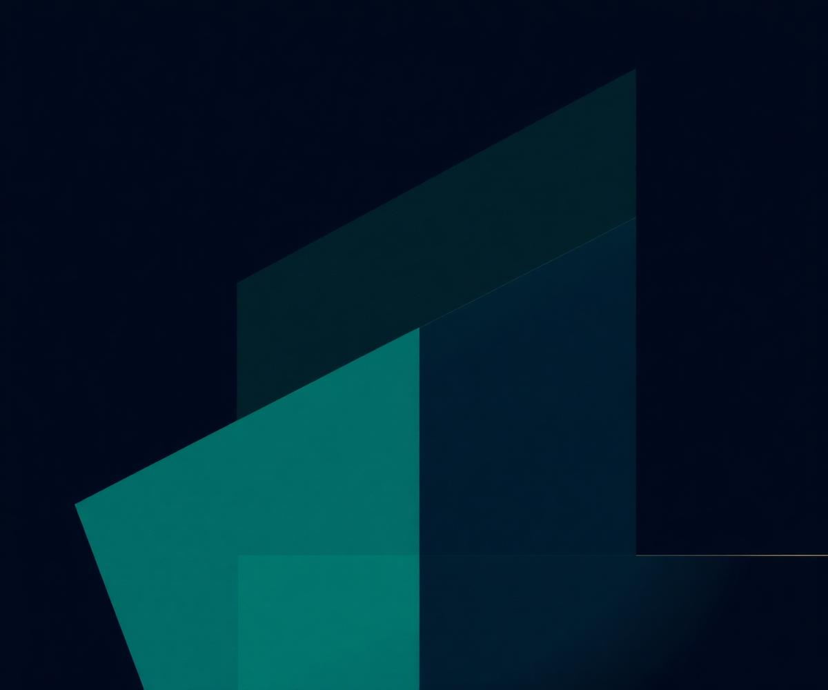 Abstract navy and teal geometric composition